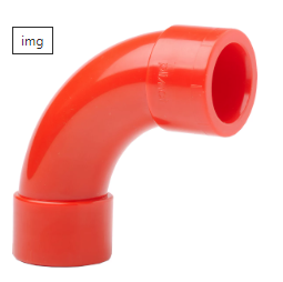 ABS 90° langer Bogen, ROT, 1 VE = 10 Stck.