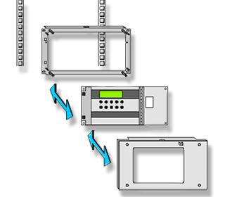 19" BEK-3000 19" Einbaurahmen für den Grundausbau der BMZ NF 300, NF 3000, NF 500 und NF 5000