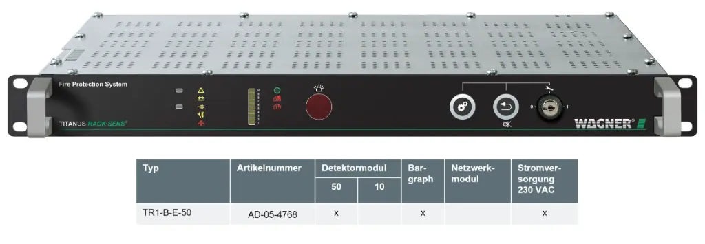 TITANUS RACK·SENS 1HE - Typ TR1-B-E-50