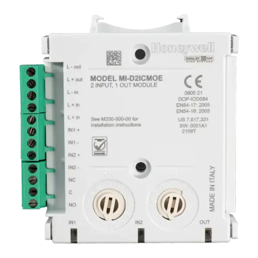 [MI-D2ICMOE] Überwachungsmodul, 2x Eingänge, 1x Ausgang, integr. Isolator f. DXc-Ringbus