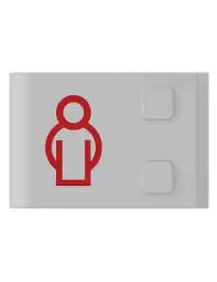 [88885AC] Ruftaste grau/rotes Symbol 25 Stk.