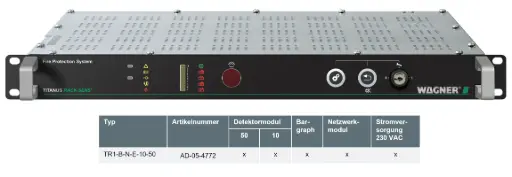 [AD-05-4772] TITANUS RACK·SENS 1HE - Typ TR1-B-N-E-10-50