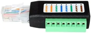 [MPA2RJ] Konverter RJ45 (M) auf 8-fach-Klemme