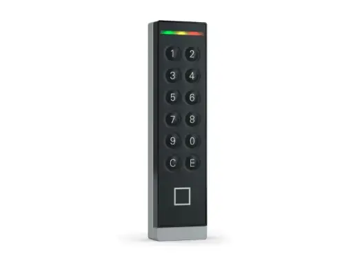 [PITZ12B.63] Insertic Touch Zarge Pfostenleser mit Tastatur: schwarz (RAL 9005) und weiß-Aluminium (RAL 9006): Multi-ISO- und Bluetooth-fähig: RS-485 Modulbus.