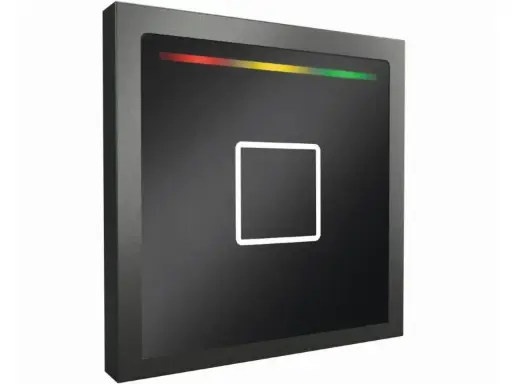 [PST00BM.63] Siedle Touch Lesegerät ohne Tastatur: schwarz (RAL 9005) mit Siedle grauem Metallrahmen: Multi-ISO- und Bluetooth-fähig: RS-485 Modulbus